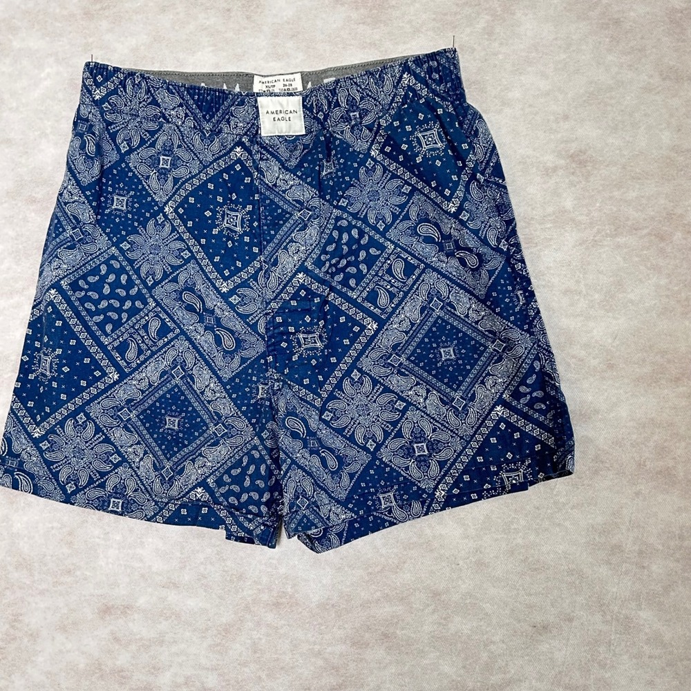 American Eagle Shorts XS Blue White‎ Bandana Print Elastic Waist Casual